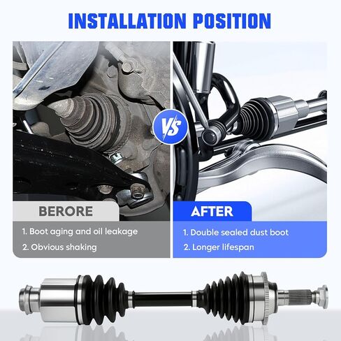 Front Left&Right CV Axle Shaft Set Fit for Ford Fusion for Mercury Milan 3.0L 2006 2007 2008 2009, for Lincoln Zephyr 3.0L 2006 (Only for Automatic), Replace for 66-8183 66-8182, 2 pcs CV Joint Shaft in Kuwait