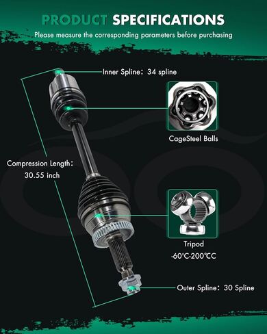 SCITOO Pair (2) Front CV Axle Shaft Assembly Fit For Kia Optima 1.6L 2016-2020 Driver and Passenger Side NCV75117,NCV75118 2PCS in Kuwait