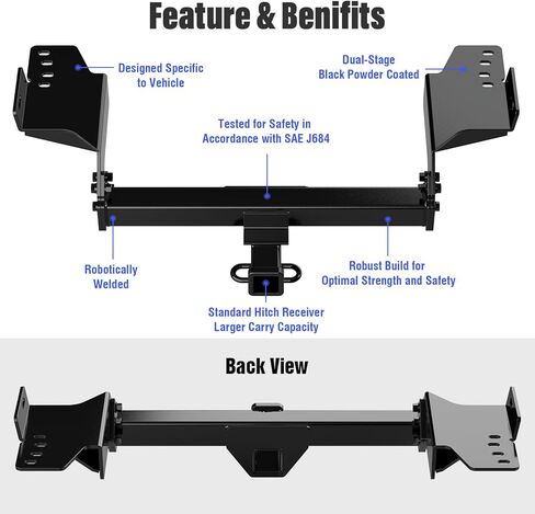 Trailer Hitch, 2 inch Towing Hitch Receiver with Class 3 Hitch Cover Compatible with Ford Escape 2013-2019 in Kuwait