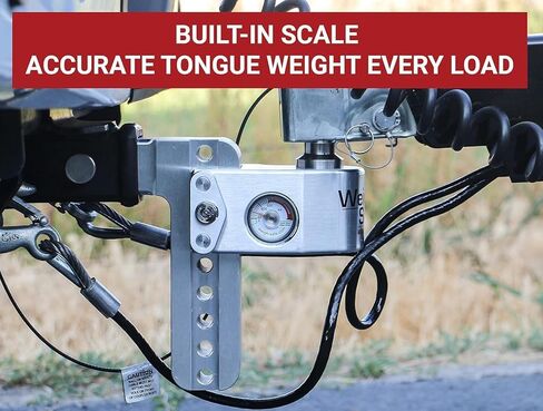 WS8-2.5-KA Adjustable Trailer Hitch Ball Mount - 8" Drop Hitch for 2.5" Receiver w/ 2 pc Keyed Alike Lock Set, Premium Aluminum Trailer Tow Hitch w/ Built in Weight Scale for Anti Sway, 18,500 lbs GTW in Kuwait