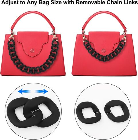 Purse Chain Acrylic Bag Chains Fashion Purse Charms Short Handle Purse Strap for Handbags（17.7inch） in Saudi Arabia