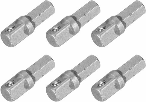 HARFINGTON 6pcs Impact Socket Adapter 1/4" Square Drive 1/4" Hex Shank 1" Long Extension Bit for Axle Nut Driver Drill Socket Sets in Kuwait