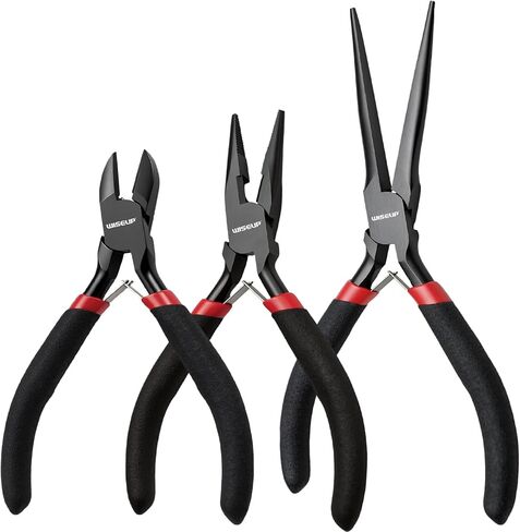 WISEUP 3 Pcs Mini Pliers Set - Needle/Chain Nose, Long Nose and Wire Cutters for DIY Craft，Repair ，Wire Wrapping & Electronic Devices in Saudi Arabia