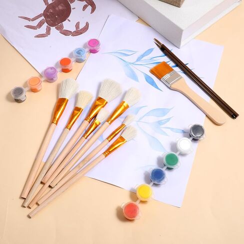 10Pcs Paintbrushes for Pottery Glaze Brushes for Glazing Mop Brushes for Ceramics Clay Glaze Brush Pottery Mop Paint Brush for Acrylic Painting Watercolor Hake Clay in Kuwait