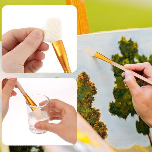 10Pcs Paintbrushes for Pottery Glaze Brushes for Glazing Mop Brushes for Ceramics Clay Glaze Brush Pottery Mop Paint Brush for Acrylic Painting Watercolor Hake Clay in Kuwait