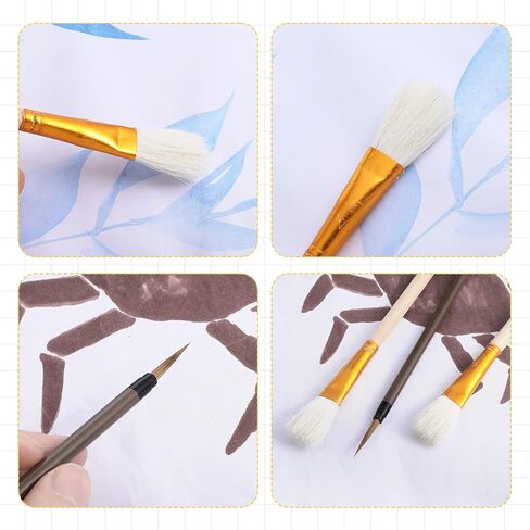 10Pcs Paintbrushes for Pottery Glaze Brushes for Glazing Mop Brushes for Ceramics Clay Glaze Brush Pottery Mop Paint Brush for Acrylic Painting Watercolor Hake Clay in Kuwait