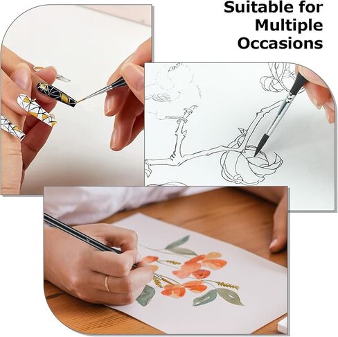 10Pcs Micro Paint Brushes Set with Triangular Handles, for Acrylic, Watercolor, Crafts, Models in Saudi Arabia