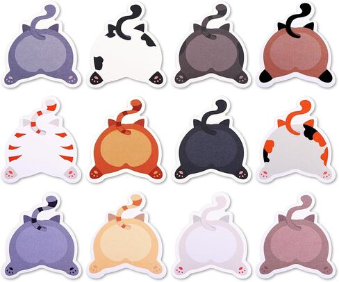 6 Pads Cat Themed Sticky Notes, 3x3 Cute Fun Black Cat Stationery Gifts for Women & Cat Lovers, Colorful Lined Self-Stick Memo Pads for Office & Home in Saudi Arabia