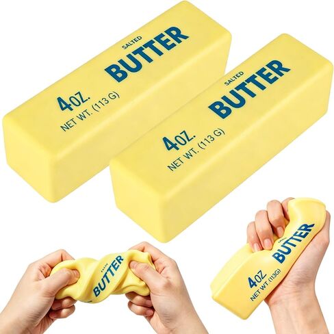 2pcs Butter Squishy Toy, Soft Slow Rising Butter Squeeze Fidget Toy, Portable Stress Relief Sensory Gifts for Teens Adults in Saudi Arabia