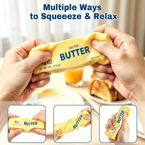 2pcs Butter Squishy Toy, Soft Slow Rising Butter Squeeze Fidget Toy, Portable Stress Relief Sensory Gifts for Teens Adults in Saudi Arabia