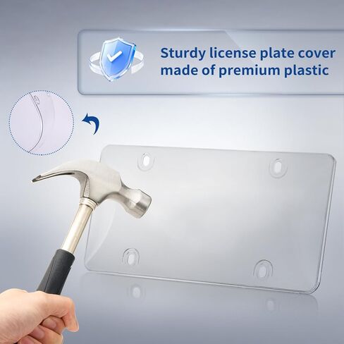 License Plate Holder & Frames, 2 Pack License Plate Protector, ABS Car Front/Rear License Plate Frame with Screws Caps, Fit Any Standard US Plates（ Transparency ） in Saudi Arabia