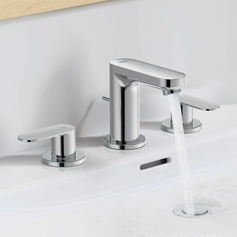 GROHE 2019900A Eurosmart Cosmopolitan، صنبور حمام واسع الانتشار مقاس 8 بوصات بمقبضين بحجم S 1.2 GPM، كروم in Kuwait