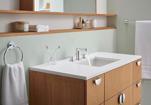 GROHE 2019900A Eurosmart Cosmopolitan، صنبور حمام واسع الانتشار مقاس 8 بوصات بمقبضين بحجم S 1.2 GPM، كروم in Kuwait