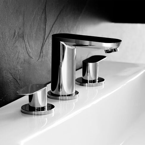 GROHE 2019900A Eurosmart Cosmopolitan، صنبور حمام واسع الانتشار مقاس 8 بوصات بمقبضين بحجم S 1.2 GPM، كروم in Kuwait
