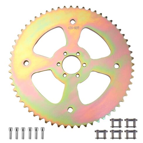 60T High Torque Rear Chain with 6 Hole 37mm Bore Sprocket # 40/41/420 Replacement for Coleman CT100U CC100X for Mega Moto MMB80 105CC for Motovox MBX10 for Baja Doodle Bug DB30 Mini Bike in Saudi Arabia