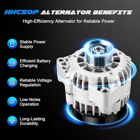 New Alternator Replacement for 2000 2001 2002 2003 2004 2005 Chevy Silverado Suburban Astro Tahoe GMC Sierra Yukon Cadillac 4.3 4.8 5.3 6.0L Replace 8247N 10464451 10480326 15755616 19244728 19244731 in Kuwait