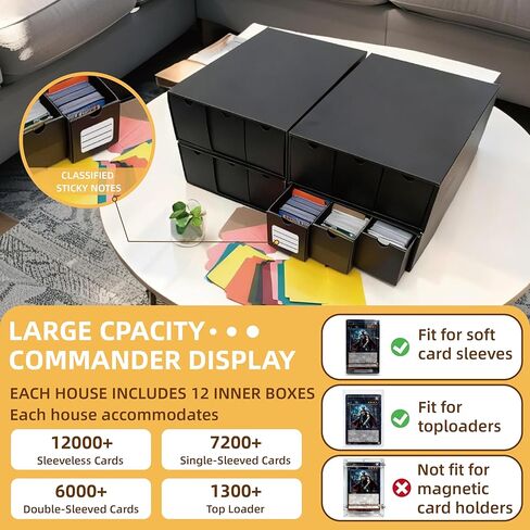 12000+ Large Capacity Trading Card Storage Box, 12-600 CT Card Organizer Box, Waterproof Toploader Storage Case, Bulk Card Collection Holder for TCG MTG Baseball Sports Cards in Saudi Arabia