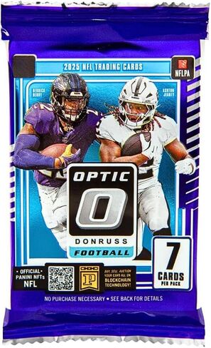 2025 Donruss Optic Football NFL Mega Box مع 42 بطاقة تداول + 6 أدوات تحميل علوية ومغناطيس StreetCards! ابحث عن وسط المدينة! in Kuwait