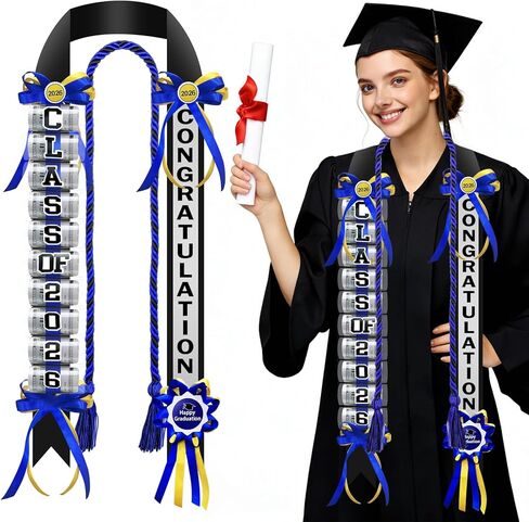 2Pack Red Graduation Leis Class of 2026 65Inch Money Lei with Cash Holder Handmade Double Braided Necklace for Graduation Party Decorations in Saudi Arabia