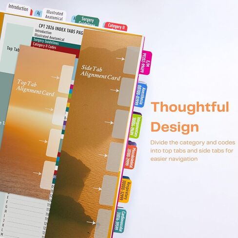 Index Tabs for CPT 2025 Professional Edition, Laminated and Color Coded CPT 2025 Code Book Tabs with Easy Installation and Aesthetic Design. in Kuwait