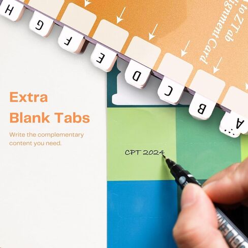 Index Tabs for CPT 2025 Professional Edition, Laminated and Color Coded CPT 2025 Code Book Tabs with Easy Installation and Aesthetic Design. in Kuwait