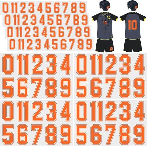 Glenmal 88 Sheets 968 Pcs Iron on Numbers for Jersey T-Shirt Heat Transfer Numbers 0-9 for Fabric Clothing Sports Jersey Helmet Football Basketball Baseball DIY Team Uniform (White) in Kuwait