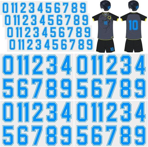 Glenmal 88 Sheets 968 Pcs Iron on Numbers for Jersey T-Shirt Heat Transfer Numbers 0-9 for Fabric Clothing Sports Jersey Helmet Football Basketball Baseball DIY Team Uniform (White) in Kuwait