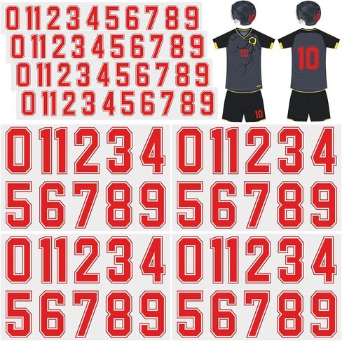 Glenmal 88 Sheets 968 Pcs Iron on Numbers for Jersey T-Shirt Heat Transfer Numbers 0-9 for Fabric Clothing Sports Jersey Helmet Football Basketball Baseball DIY Team Uniform (White) in Kuwait