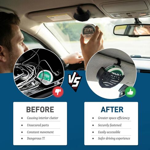 Car Visor Clip Holder for Standard ZYN（2.75 in*0.78 in）,High-Temperature Resistant Sun Visor Accessories for 15 Pouches Bag cansInterior Car Accessories for Organization,Fit Most of The Visor (Black) in Saudi Arabia