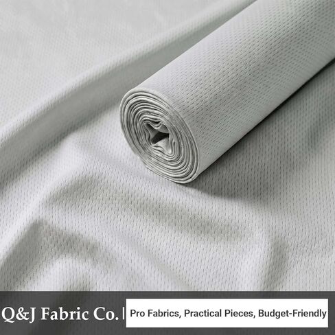 Q&J Fabric Co. 65'' Wide Pro Mesh Medium Weight 1 Yards Jersey Fabric by The Yard Grey, Air Hole Quick Drying Athletic Mesh Fabric Breathable for Sewing T-Shirt Soccer Basketball Uniforms in Saudi Arabia