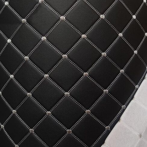 Faux Leather Fabric Quilted Foam Vinyl Fabric Upholstery Thick 6mm Foam Backed for Cars Vehicle Seat Cover Furniture Auto Headliner Repair Headboards DIY Crafts(Size:1.5x1m/59x39in,Color:Red Thread 1) in Saudi Arabia