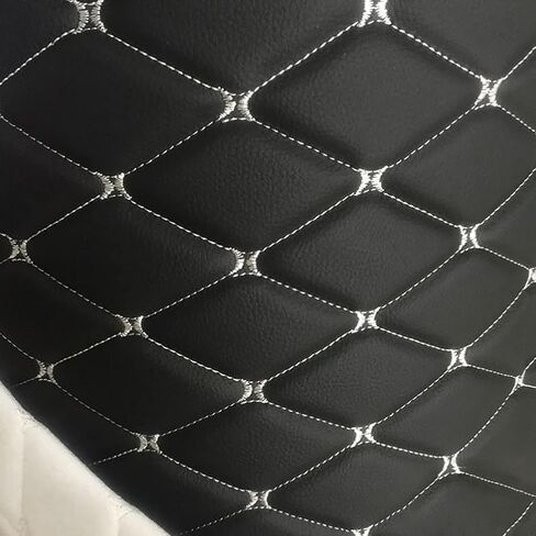 Faux Leather Fabric Quilted Foam Vinyl Fabric Upholstery Thick 6mm Foam Backed for Cars Vehicle Seat Cover Furniture Auto Headliner Repair Headboards DIY Crafts(Size:1.5x1m/59x39in,Color:Red Thread 1) in Saudi Arabia