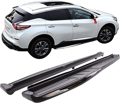 لوحات تشغيل IKON MOTORSPORTS متوافقة مع 2015-2024 Nissan Murano، طراز المصنع باللون الأسود ABS وخطوات جانبية Nerf Bars، 2016 2017 in Kuwait