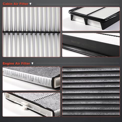 Engine & Cabin Air Filter Kit for CX-5 2013–2024, Mazda 3 2014–2018, Mazda 6 2014–2021, 2.0L/2.5L Gas, Replace PE07133A0A & KD45-61-J6X, Not for Turbo in Saudi Arabia