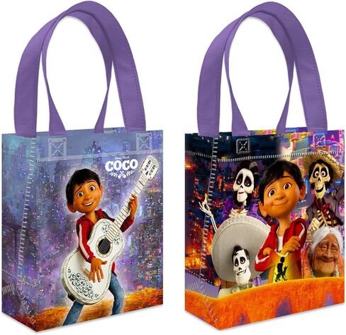 Coco Party Favor Bags Set – 24 Pack 8" Disney Goodie Bags for Kids Bulk Reusable Mini Totes | Disney Coco Birthday Party Supplies in Kuwait
