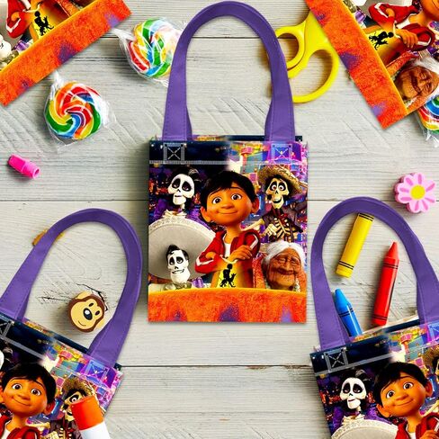 Coco Party Favor Bags Set – 24 Pack 8" Disney Goodie Bags for Kids Bulk Reusable Mini Totes | Disney Coco Birthday Party Supplies in Kuwait