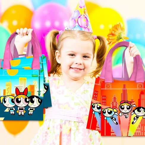 Powerpuff Girls Party Favor Bags Set – 24 Pack of 8" Goodie Bags for Kids Bulk Reusable Mini Totes | Powerpuff Girls Birthday Party Supplies in Saudi Arabia