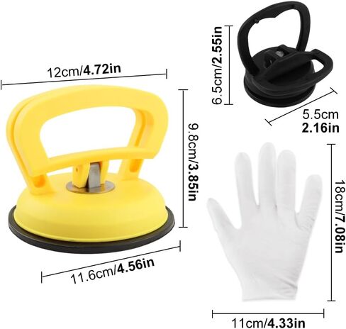 3 Pack Car Dent Puller, ABS Removal Suction Cup Dent Puller with Gloves, Powerful Suction Car Repair Remover Tool for Cars, Glass & Furniture in Saudi Arabia