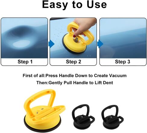 3 Pack Car Dent Puller, ABS Removal Suction Cup Dent Puller with Gloves, Powerful Suction Car Repair Remover Tool for Cars, Glass & Furniture in Saudi Arabia
