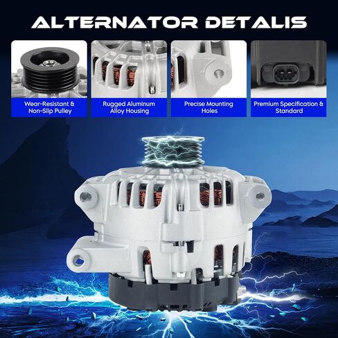11459 New Alternator 2.4 2.4L for Chevrolet Equinox 2010-2017, for Buick Regal 2012-2017, for GMC Terrain 2010-2017, Replaces 13500315, 13588328, TG12C067 in Kuwait
