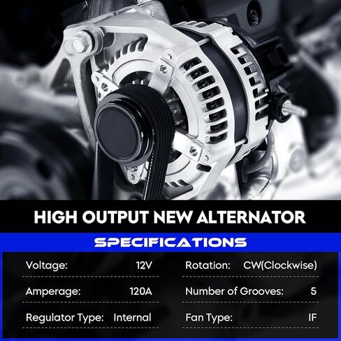 11459 New Alternator 2.4 2.4L for Chevrolet Equinox 2010-2017, for Buick Regal 2012-2017, for GMC Terrain 2010-2017, Replaces 13500315, 13588328, TG12C067 in Kuwait