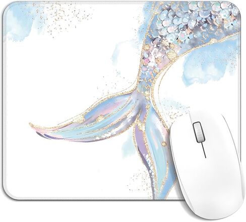 Blue Coastal Beach Mouse Pad, Nautical Ocean Starfish Seashell Coral Square Mousepad Mouse Mat with Anti-Slip Rubber Base for Computer Laptop Home Office Desk, 9.5x7.9 in in Kuwait