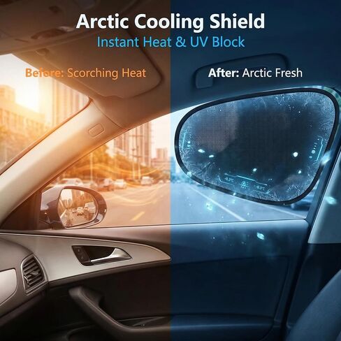 4 PCS Car Window Sun Shades, Static Suction Car Side Windows Sunshade, Front Rear Window Sunshades, Universal Car Accessories for Sun Protection & Privacy (Black) in Saudi Arabia