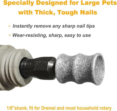 Dog Nail Grinder and Trimmer Bits for Dremel - Dog Nail Grinder Attachment - Painless Pet Nail File & Clipper for Large, Medium and Small Dogs & Cats 2Pack in Saudi Arabia