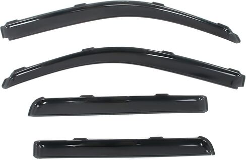 IKON MOTORSPORTS in Channel Window Visors Compatible with 2009-2014 Ford F-150 Crew Cab, Slim Style Acrylic Smoke Rain Guards, Side Window Wind Deflectors 4PCS in Kuwait