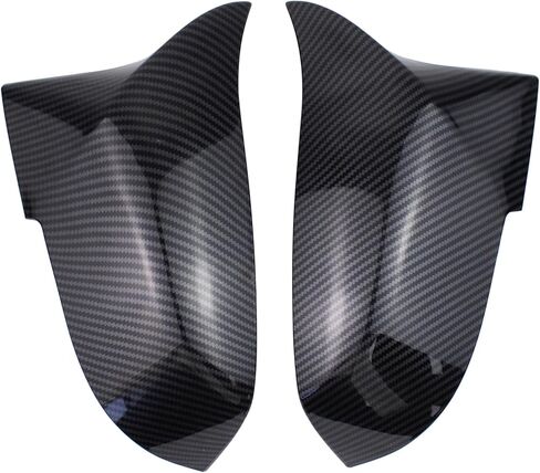Pair Left and Right Carbon Fiber ABS Side Mirror Cover Caps for BMW 3 Series F20 F22 F23 F30 F31 F32 F33 F36 F87 M2 X1 E84 320i 328i 330i in Kuwait