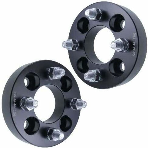 1.25 Inch Golf Cart Wheel Spacer Compatible with EZGO, Club Car, Yamaha Golf Cart - 4x4 Bolt Pattern, 66mm Hub Bore, 1/2x20 Studs, 32mm Thick, Billet Aluminum, Black - Pair in Saudi Arabia
