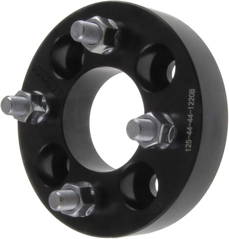 1.25 Inch Golf Cart Wheel Spacer Compatible with EZGO, Club Car, Yamaha Golf Cart - 4x4 Bolt Pattern, 66mm Hub Bore, 1/2x20 Studs, 32mm Thick, Billet Aluminum, Black - Pair in Saudi Arabia