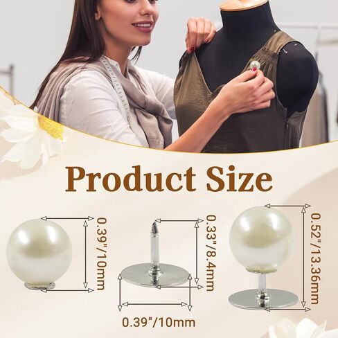 Litoexpe 30 Sets Pearl Buttons No Sew Buttons, Reusable Pearl Brooch Pins Fixed Pins No Tool Removable for Clothes in Kuwait