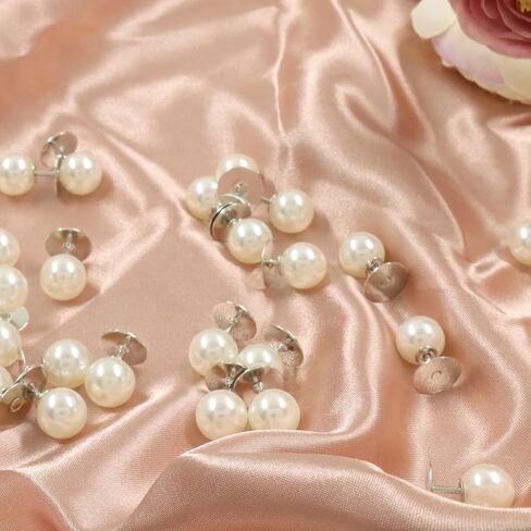 Litoexpe 30 Sets Pearl Buttons No Sew Buttons, Reusable Pearl Brooch Pins Fixed Pins No Tool Removable for Clothes in Kuwait